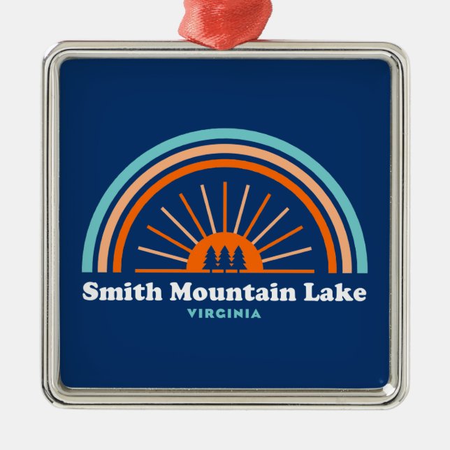 Smith Mountain Lake Virginia Rainbow Ornament Aus Metall (Vorne)