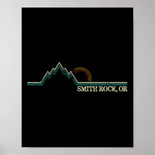 Smith Rock Oregon Retro-Bergsteigen Sommer Poster