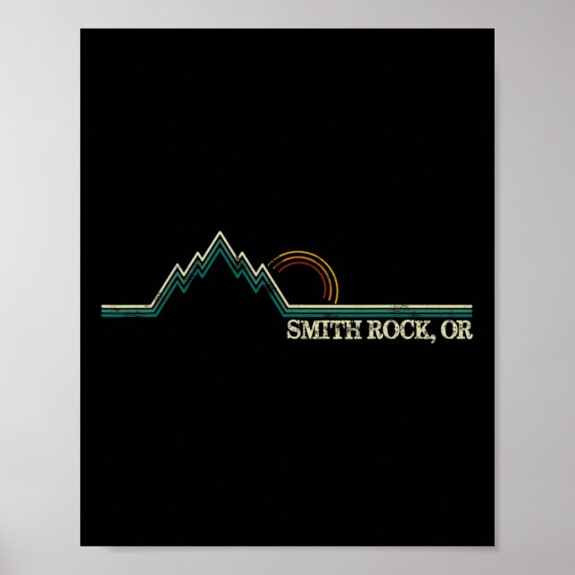 Smith Rock Oregon Retro-Bergsteigen Sommer  Poster (Vorne)