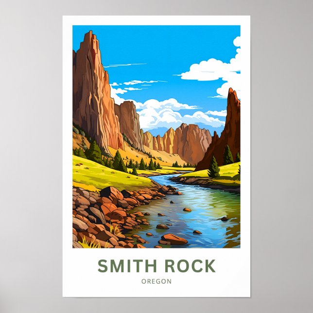 Smith Rock Oregon Travel Print Poster (Vorne)