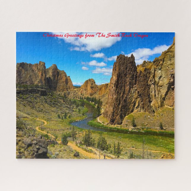 Smith Rock Oregon. Weihnachtsgrüße Puzzle (Horizontal)