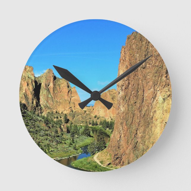 Smith Rock Staat Park, OR Runde Wanduhr (Vorderseite)