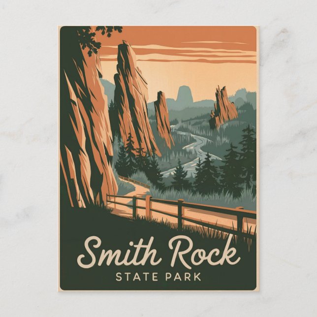 Smith Rock Staat Park Vintag Postkarte (Vorderseite)