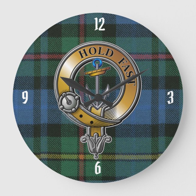 Smith Tartan & Abzeichen Große Wanduhr (Vorderseite)
