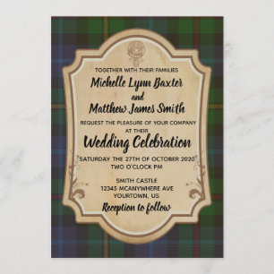 Smith Tartan Hochzeit Einladung