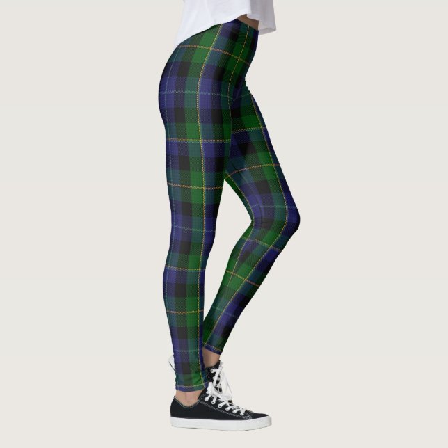 Smith Tartan Kariert Green Blue Women's Leggings (Rechts)