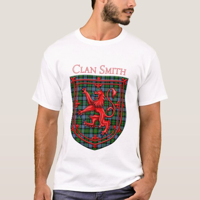 Smith Tartan Scottish Kariert Lion Rampant T-Shirt (Vorderseite)