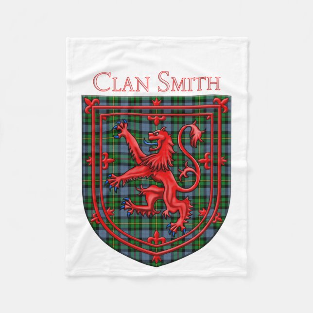 Smith Tartan Scottish Plädoyer Lion Rampant Fleecedecke (Vorderseite)