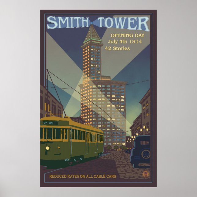 Smith Tower - Seattle, Washington Travel Poster (Vorne)