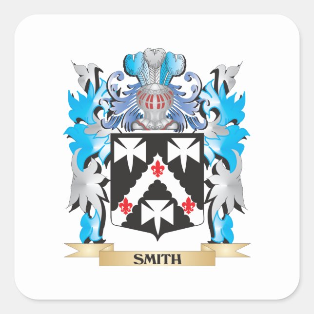 Smith-Wappen - Familienwappen Quadratischer Aufkleber (Vorderseite)