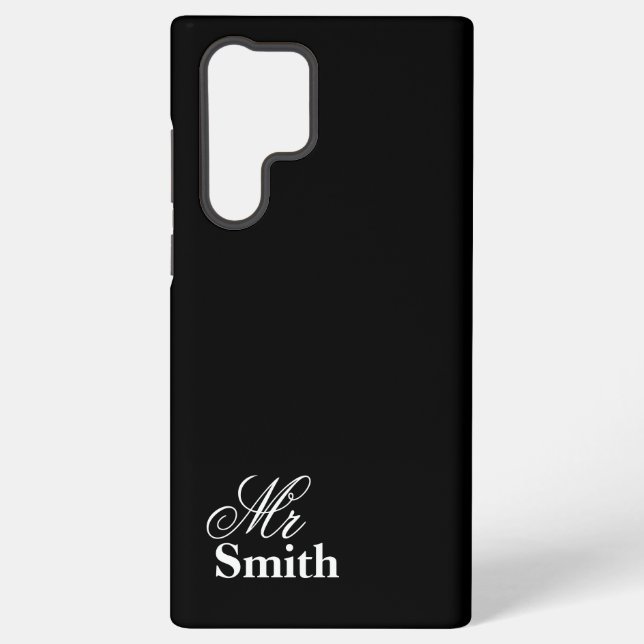 Smith White Personalisiert Name Black Samsung Galaxy Hülle (Rückseite)