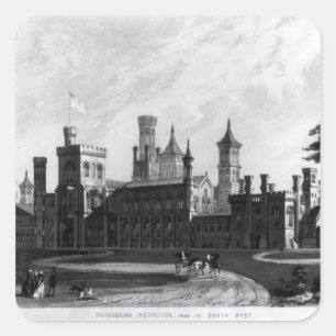 Smithsonian Institution vom Südwesten Quadratischer Aufkleber