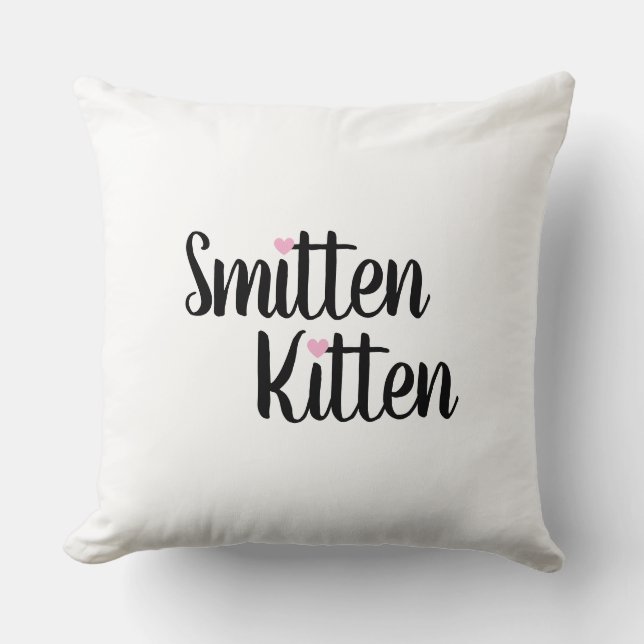 Smitten Kitten Cute Valentine’s Day Kissen (Vorderseite)