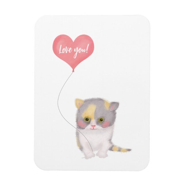 Smitten Kitten 'Liebe you' Valentinstag Magnet (Vertikal)