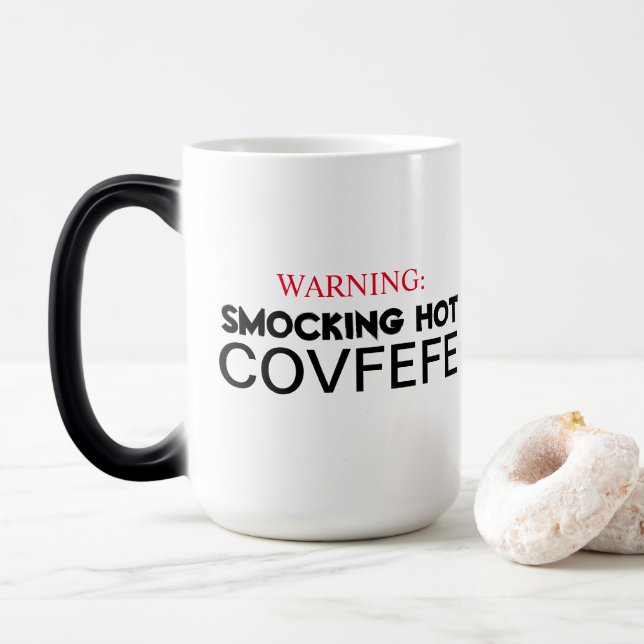 Smocking heißes Covfefe Verwandlungstasse (Mit Donut)
