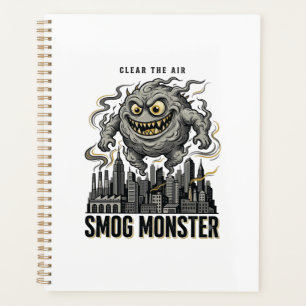 Smog-Monster-Shirt Vintage-Gravur Öko-Warnung A Planer