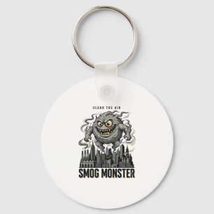 Smog-Monster-Shirt Vintage-Gravur Öko-Warnung A Schlüsselanhänger