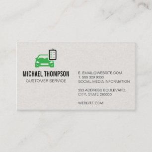 Smog Tech   Symbol "Auto und Checkliste" Visitenkarte