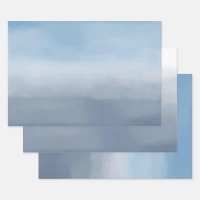 Smok Blue Ombre Wasserfarbe Geschenkpapier Set (Set)