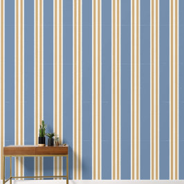 Smoke Blau & Khaki Doppel-Rugby-Streifen Tapete