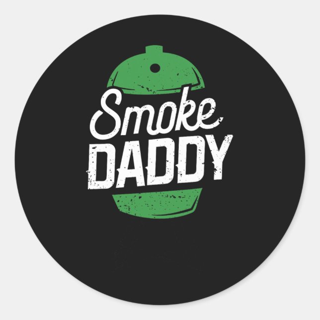 Smoke Daddy Green Egg Pitmaster Vater Grillen Gril Runder Aufkleber (Vorderseite)