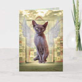 Smoke Devon Rex Sphynx Angel Cat Pet Beileid Karte
