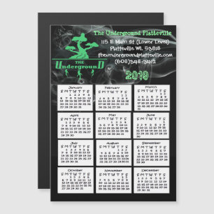 Smoke Shop Business Mini Kalender Magnet 2019