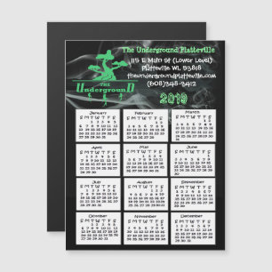 Smoke Shop Business Mini Kalender Magnet 2019