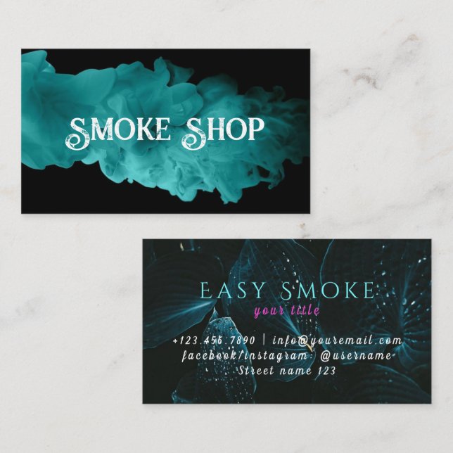 Smoke Shop Vape Business Card Visitenkarte (Vorne/Hinten)