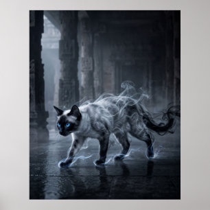 Smoke Siamese Whispering Mist Kunst Poster