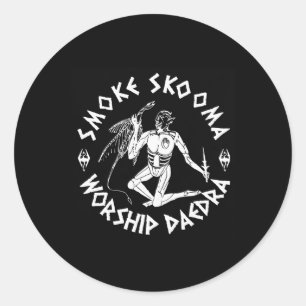 Smoke Skooma Worship Daedra Runder Aufkleber