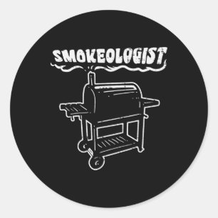 Smokeologin Funny Grillen Rbecue Grill Pitdad Men Runder Aufkleber