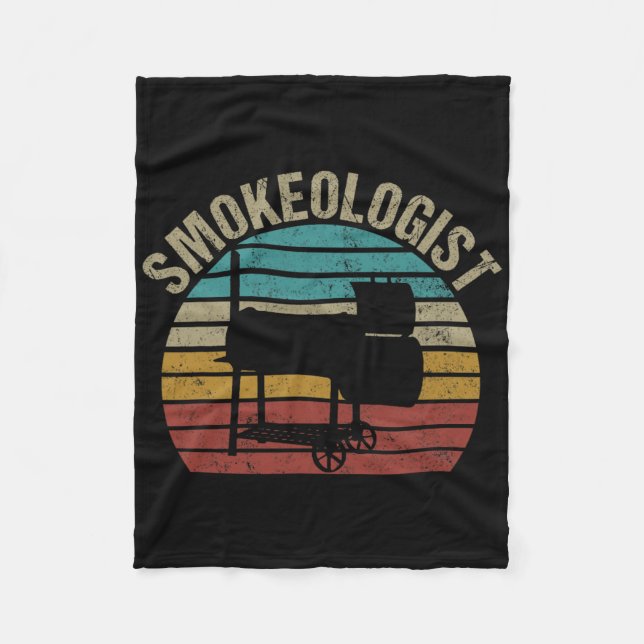 Smokeologist - Lustiger Pitmaster Bbq-Raucher Gril Fleecedecke (Vorderseite)