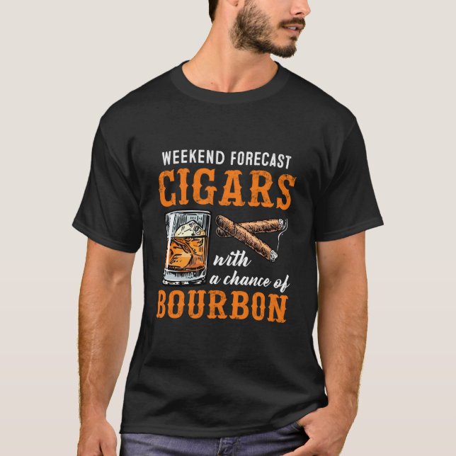 Smoker Cigars With Bourbon Drinking Drinker T-Shirt (Vorderseite)