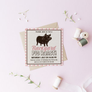 Smokey Backyard GRILLEN Pig Roast Einladung