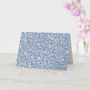 Smokey Blue mit tanzenden Musiknoten Karte