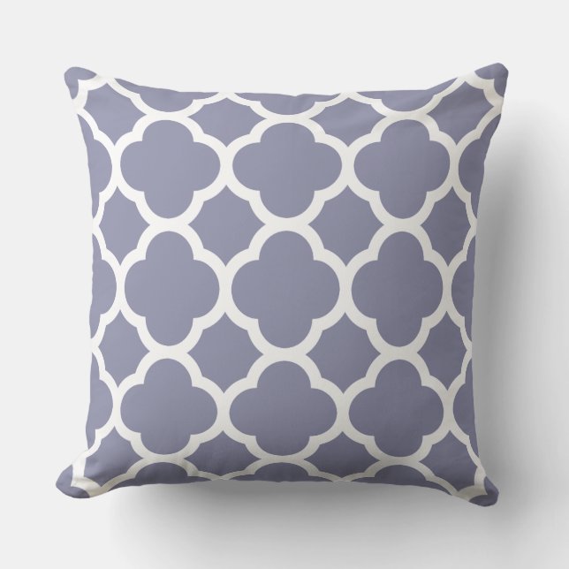 Smokey Blue Quatrefolie Kissen (Vorderseite)