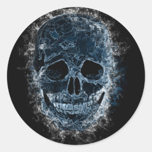 Smokey Blue Skull Art Aufkleber