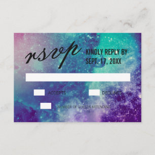 Smokey Galaxy Wedding RSVP Cards Karte