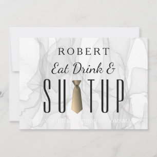 Smokey Marble Anzug-up Werden Sie mein Trauzeuge Einladung