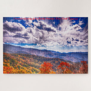 Smokey Mountain River Creek. Weihnachtsgrüße Puzzle