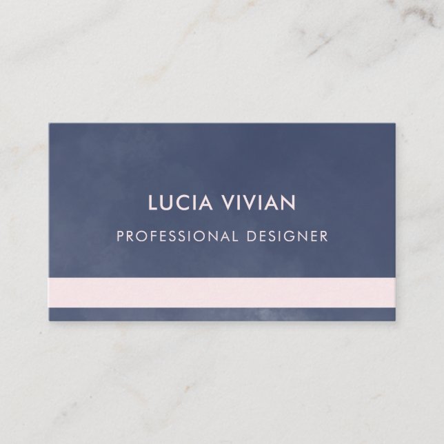 Smokey Navy Blue Minimalistisch Modern Beruflich Visitenkarte (Vorderseite)