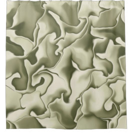 Smokey Olive Green und Tan Duschvorhang