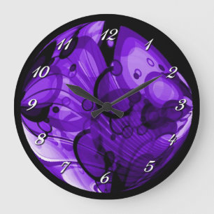 Smokey Purple Abstract Wall Clock Große Wanduhr