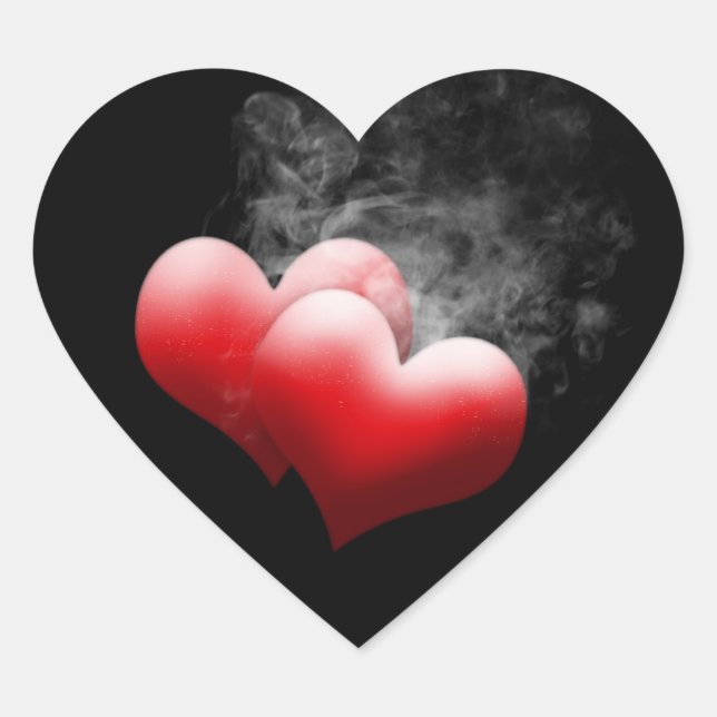 Smokey Red Hearts Stickers (Vorderseite)