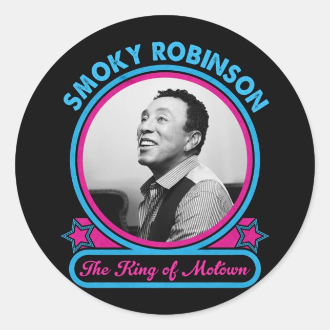 Smokey Robinson der König von Motown Runder Aufkleber (Vorderseite)