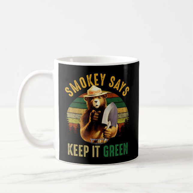 Smokey sagt, es Behalten Green Camg Kaffeetasse (Links)
