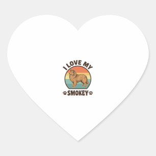 Smokey Sheltie Hund Vintage Sonnenuntergang Shirt Herz-Aufkleber