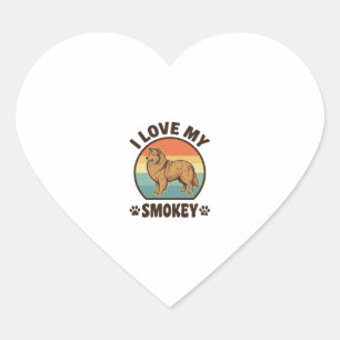 Smokey Sheltie Hund Vintage Sonnenuntergang Shirt Herz-Aufkleber
