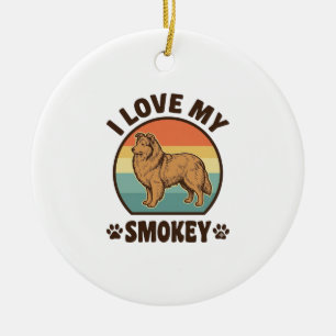 Smokey Sheltie Hund Vintage Sonnenuntergang Shirt Keramik Ornament